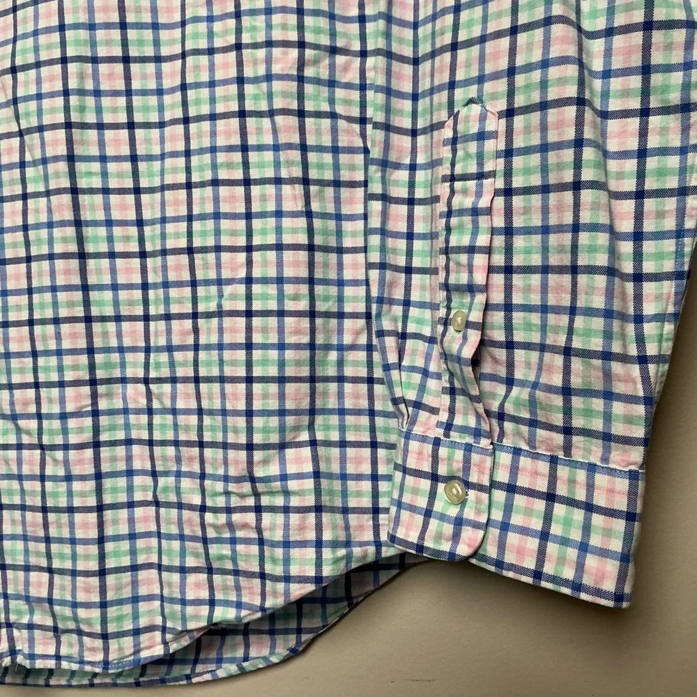 Polo Ralph Lauren Mens Long Sleeve Button Shirt XXL Plaid Classic Fit Flesh Pony